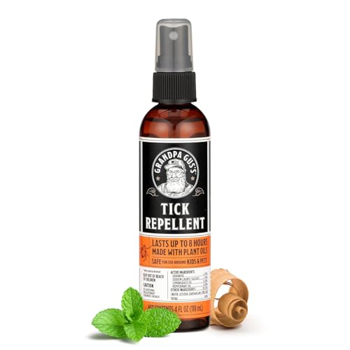 Grandpa Guss Natural Tick and Mosquito DEET-Free Repellent Spray, 4 oz