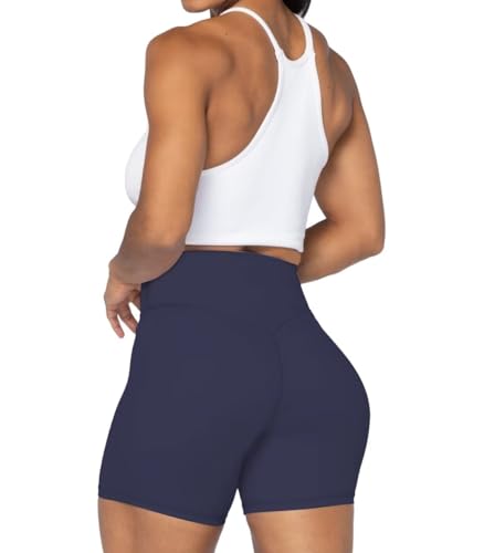 Image of Sunzel Women's No Front Seam High Waisted Biker Shorts for Yoga Workout | 5-inch inseam, high waisted, smooth no front seam, buttery soft, compression fit, close fit, for yoga and workouts