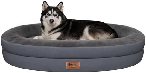 Cama ortopédica impermeável para cães grande: Cama lavável com es...