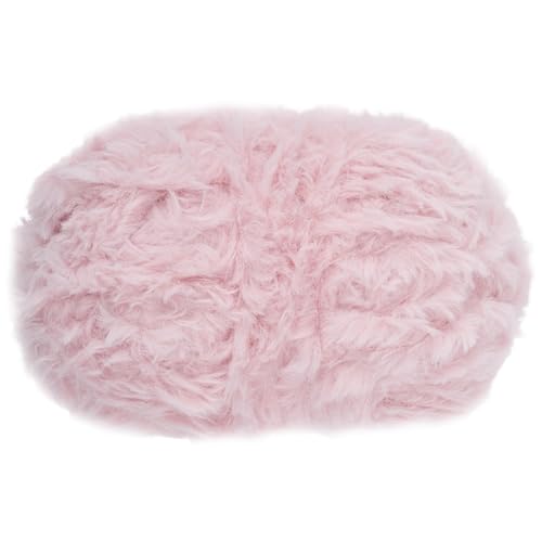 BEAMARKER Hilo de Piel Sintética Rosa, Esponjoso, Súper Suave, Grueso Y Voluminoso, 90 madejas de Poliéster, 1 Yardas de Lana de Visón Sintética para Tejer, Abrigos, Mantas, Crochet, Ropa, Manualidad