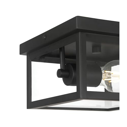 ML Lighting Evanton 8" Wide 1-Light Outdoor Flush Mount, Powder Coated Black (Bulb Not Included) by ML Lighting - Used condition - Image 5