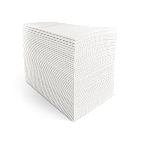Jebblas Disposable Cloth Like Napkins, Built-In Flatware Pocket, Wedding Party Linen Feel White Napkin, Prefolded For Silverware,100 Count #TOP1