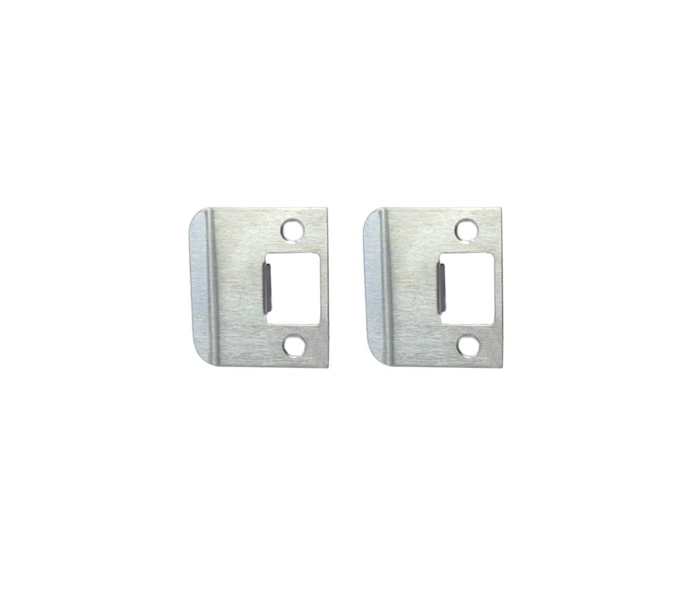 QCAA Stainless Steel Extended Lip Strike, 2''X2-1/4, Brush Satin Nickel, 2 Pack, Made in Taiwan