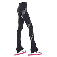 LIUHUO Lange Hose für Damen und Mädchen, zum Üben von Eiskunstlauf, hochwertige warme Strumpfhose, Strass, Kinderskating-Leggings
