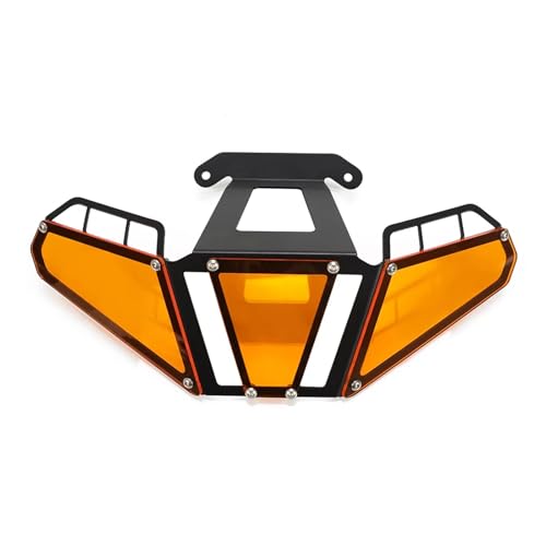 Protection phare Tuareg 660 anti-gravillons grille orange en acier