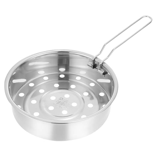 OSOLADY ステンレス製中華蒸し器ラック 大デザイン 電気炊飯器用シングルハンドル付き 蒸気自動排出 抗熱 仕様