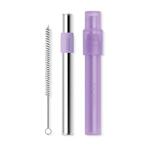 Pitillo reutilizable ZOKU Jumbo de silicona morado miniatura 1