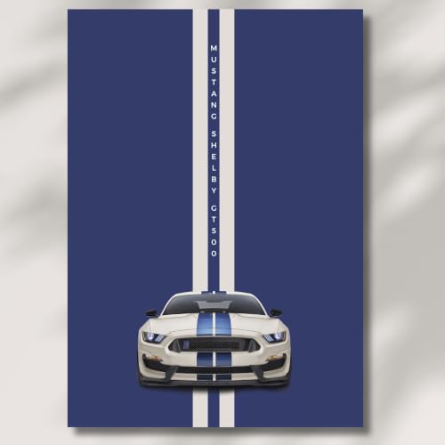 Image of Live Mad Live Crazy Mustang Shelby GT500 Portrait Single Wall Paper Poster, A3 Size, 16.5L X 11.7W Inches Unframed Art Prints - Home, Bedroom, Living Room & Decor - Aesthetic, Matt Finish, Frame Not Included