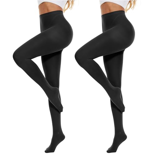 Image of Century Star Womens Tights Opaque Ballet Dance Tights Stockings for Women High Waist 80D Control Top Run Resistant Pantyhose