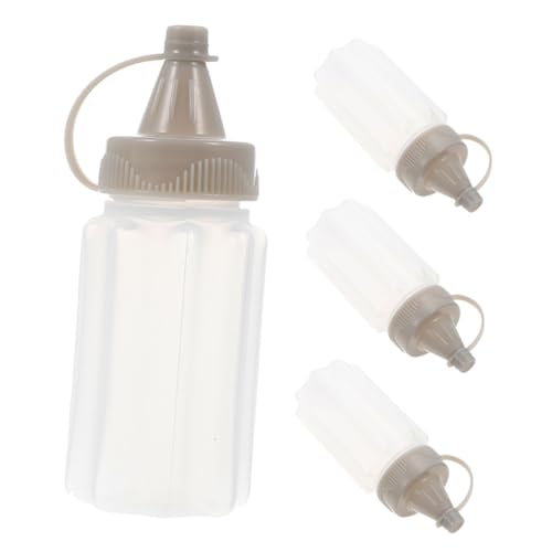 BRIGHTFUFU 4pcs Sauce Squeeze Bottles Portable Condiment Storage Containers for Ketchup Salad Dressing and Sauces for Outdoor Bbq Lunch Box Accessories