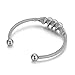 YOHAX Hip Hop Bracelet Fashion Open Stainless Steel Bracelet Simple Hip Hop Men's and Women's Bracelet (silvery, geometry)