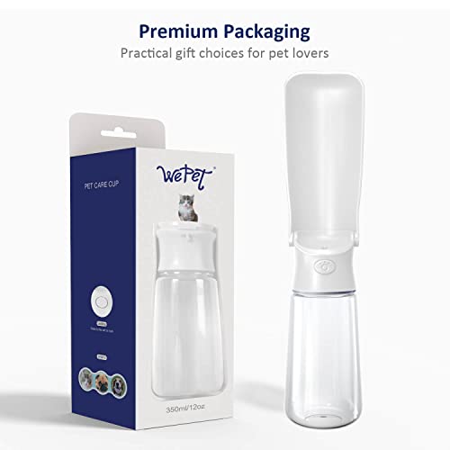 Image of WePet Foldable Portable Dog Water Bottle Puppy Water Dispenser with Drinking Feeder, 19 OZ, High-Temperature Resistant Leak Proof for Pets Outdoor Walking, Hiking, Travel, Food Grade Plastic BPA Free