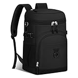 Cooler Backpack, 22L Waterproof Soft Backpack Coolers Leak Proof Beach Backpack Insulated Picnic Lunch Bag for Fishing Camping,Beach,Hiking,Travel-Black