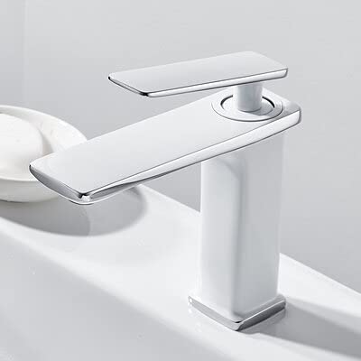 Mélangeur de lavabo en laiton or avec robinet d'évier eau chaude et froide de style court