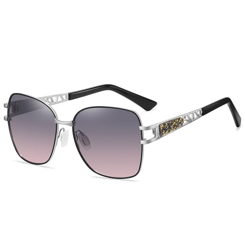 Lunettes de soleil en métal MUTYNE strass grand format pour femmes
