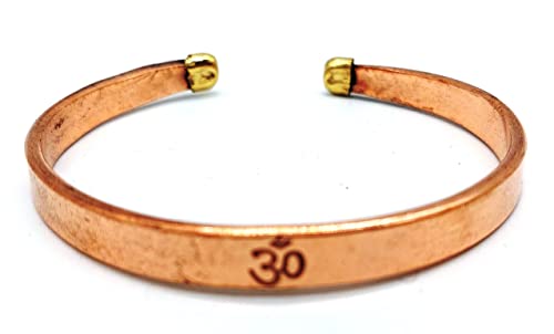 AB India Crafts Pulsera de cobre hecha a mano con símbolo de mantra Om Aum con...
