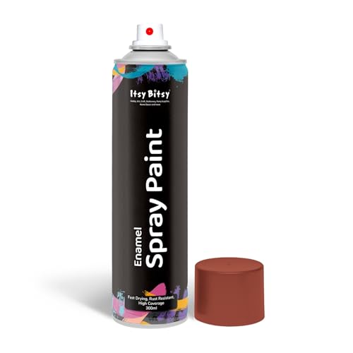 Image of Itsy Bitsy Spray Paint Brown - 300ml | Multi-Surface Quick Drying Spray Paint for Metal, Wood, Plastic, Wall & DIY Craft Projects