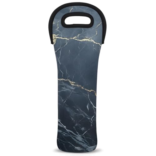 Neoprene Wine Tote Carrier Bag for Wine,Water, Champagne, Beer, Baby Bottles 15.6 x 5.1 Inches, Protective Wine Bag,Limestone Marble Texture