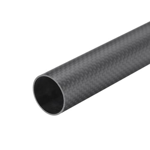 QUARKZMAN 1 Stück Kohlefaserrohr 23 x 25 x 420 mm, matte Oberfläche, 3K gewickelter reiner Kohlenstoff Rundrohr für RC Flugzeug Multicopter Quadcopter