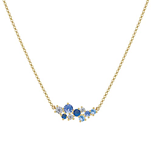Collier Plaqué Or Les Poulettes Bijoux avec 9 strass ronds étincelants