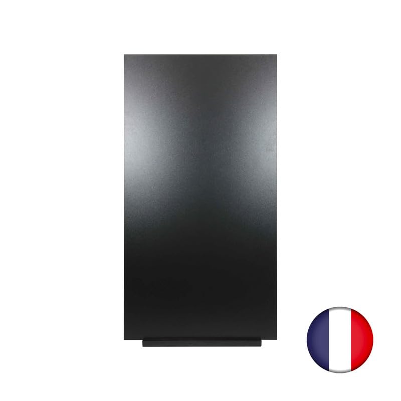 Panneau trottoir sur socle en bois noir et ardoise dimensions 97 x 52 cm