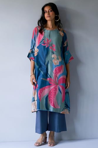 Image of GoSriKi Women's Cotton Blend Straight Printed Co-Ord Set