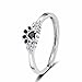 Cutesmile Black Paw Ring Fashion Jewelry 925 Sterling Silver Cute Lucky Animal Paw Open Adjustable Ring for Women