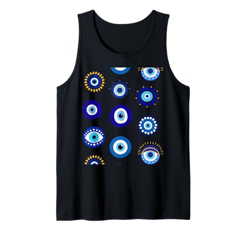 Patrón de Mal de Ojo, Ojo Griego, Mati, Nazar Camiseta sin Mangas