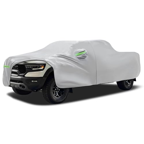 Image of Car Cover Fit for Ram 1500 Short Bed, Migaven Truck Cover Waterproof All Weather Full Exterior Cover Sun Rain Protection with Door Zipper
