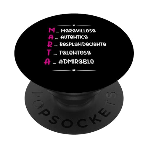 Marta Regalo Personalizado Nombre Marta Mujer Chica PopSockets PopGrip Intercambiable