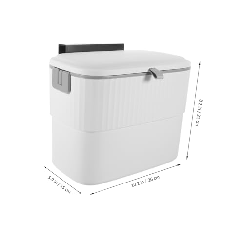 Caneca de basura colgante con tapa corredera 5L blanca miniatura 5