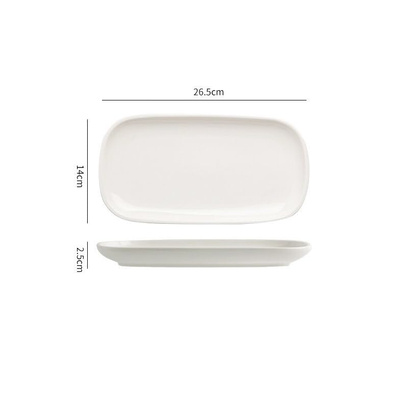 Platos de Camping Plato de pescado cerámica, plato al vapor doméstico, verduras rectangular Plato Decorativo(S)