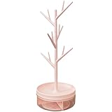 Housoutil Expositor Creativo para Joyas en Forma de Árbol, Organizador Rosa para Collares, Pulseras y Anillos Múltiples Ramas, Soporte Práctico para Almacenamiento de Accesorios