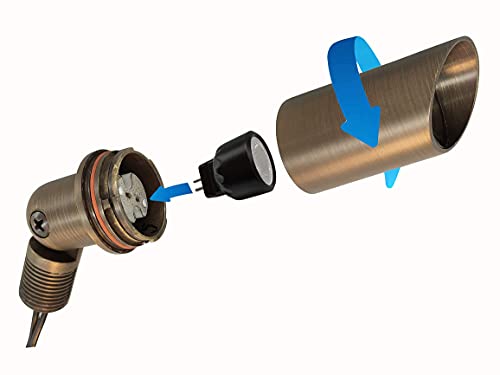 Gkoled 4-Pack Low Voltage Black Round Deck Lights With Mini Size Brass Landscape Spotlight #TOP7