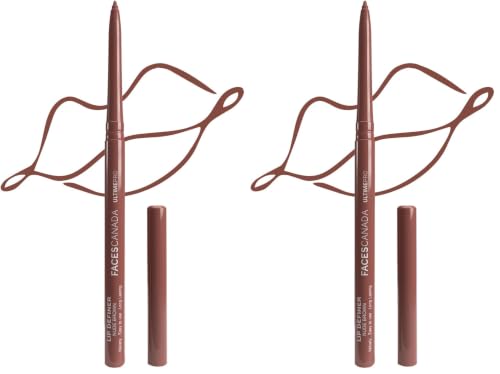 Image of FACESCANADA Ultime Pro Lip Definer - Nude Brown, 0.35g | Rich & Creamy Texture | Matte Finish | Fuller & Brighter Lips | Easily Blendable | Highly Pigmented | Waterproof & Smudgeproof (Pack of 2)