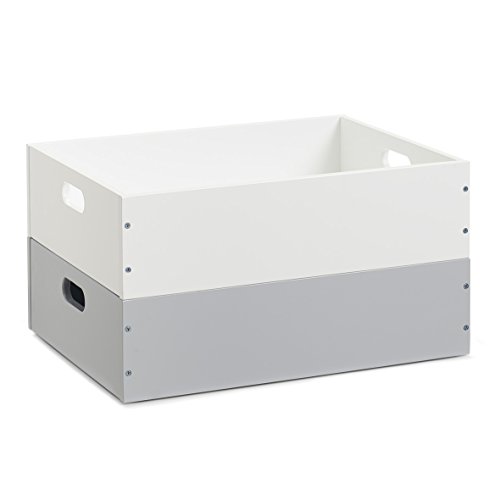 Zeller 13350 Aufbewahrungskiste, stapelbar, MDF, weiß, 30 x 20 x 11 cm
