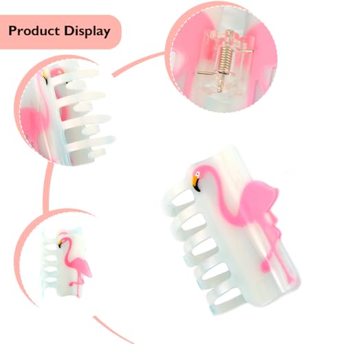 Pink and Purple Iridescent Flamingo Hair Claw Clip Personalized Acetate Novelty Hair Claw for Women Gift 1 Piece