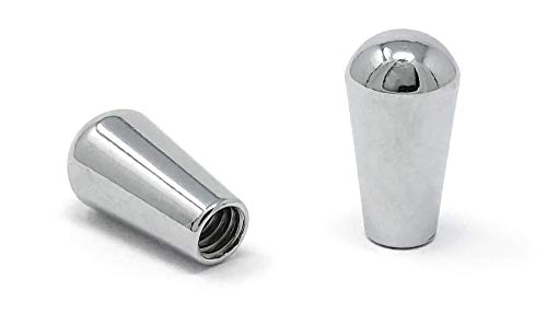 Vintage Forge Chrome Metal Toggle Switch Tip Caps Compatible with USA Les Paul SG Electric Guitar (2-Pack) LPST-CHR