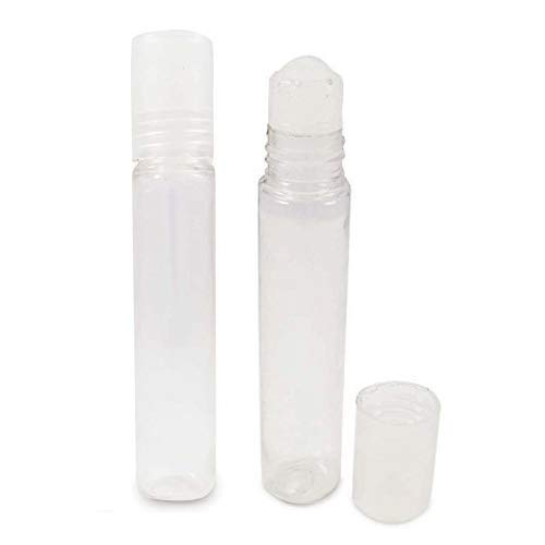 hunky dory 10ml Transparent Plastic Unbreakable Bottles Empty Refillable Essential Oil Roll-on Bottles Cosmetic Sample Storage Container Vial with Roller Ball for Essential Oil,Perfume (Pack of 2)-picture-5