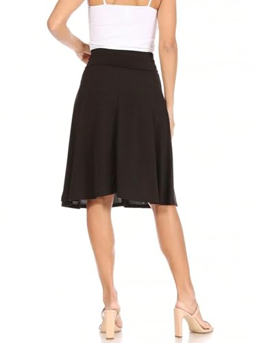 Trend Women's Summer Basic Skirt Elegant Casual Midi Skirt with Waist and Stretch Fit for Beach3