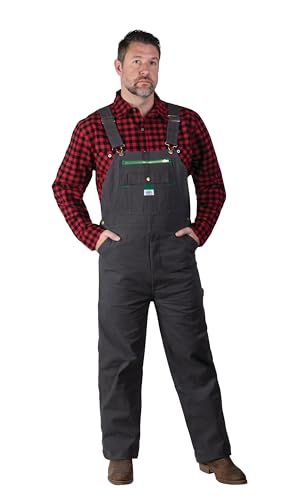 Liberty Men's Duck Bib Overalls, Graphite, 36W x 30L US
