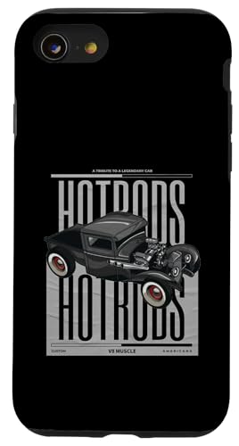 Big Block Vintage Retro Muscle Cars, Custom V8 Hot Rod �X�}�z�P�[�X iPhone SE (2020) / 7 / 8 �p