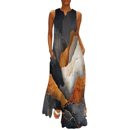 Robe longue imprimé marbre grande taille confortable et chic