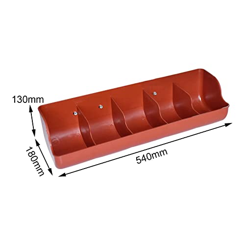 Mangeoire pour volailles rouge robuste avec 5 emplacements - 4