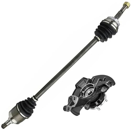 Image of Detroit Axle - Front Left Steering Knuckle with Wheel Hub Bearing CV Axle | Replacement for 2007-2010 Hyundai Elantra w /4-Wheel ABS