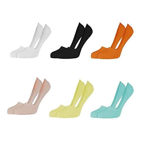 No Show Womens Socks 6 Pairs - Premium Quality Extra Invisible Casual Cotton Socks - Trainer Socks, Ankle Socks Cover