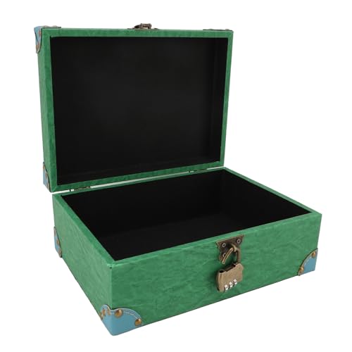 Cofre del Tesoro Vintage, Caja de Almacenamiento de Joyas Almacenamiento Clásico y Caja Decorativa Tesoro de Cuero Cuero Cuadrado Joyas Vintage Hechas a Mano Caja de (Tamaño