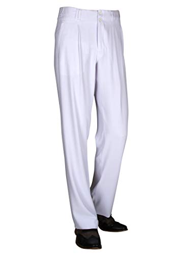 Pantalon blanc plissé années 50 homme pour fan de rockabilly