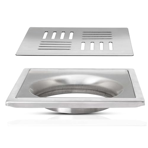 Image of Plantex (Primax) 304 Grade Stainless Steel Drain Cover /Bathroom Drain Cover /Bathroom Drain Jali /Floor Trap for Bathroom and Kitchen-6x6 inch (Matt)