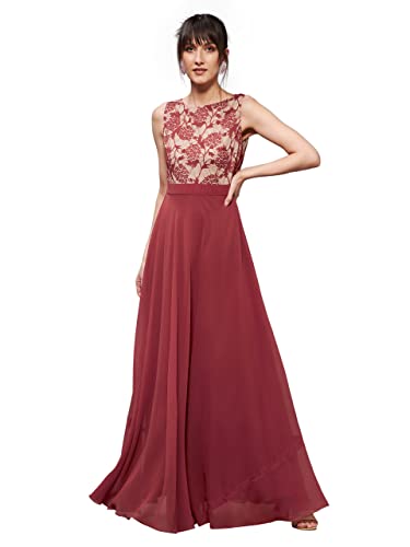 Image of Miss Chase Women's Floral Printed Relaxed Fit V-Neck 3 /4th Sleeve Maxi Dress